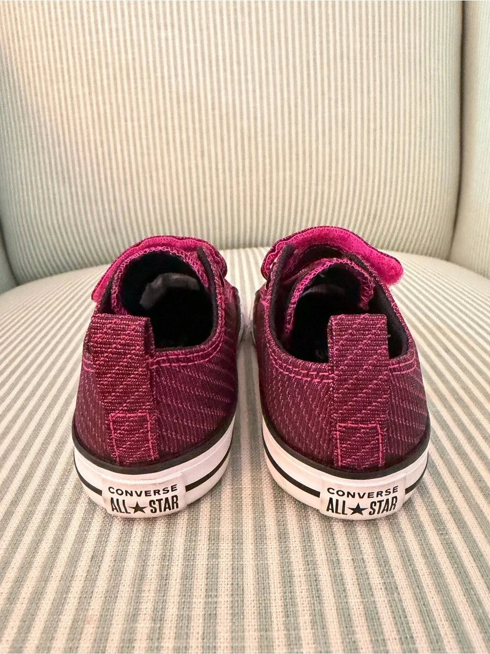 Converse Pink Magenta Velcro Baby Toddler Sneakers - Size 6